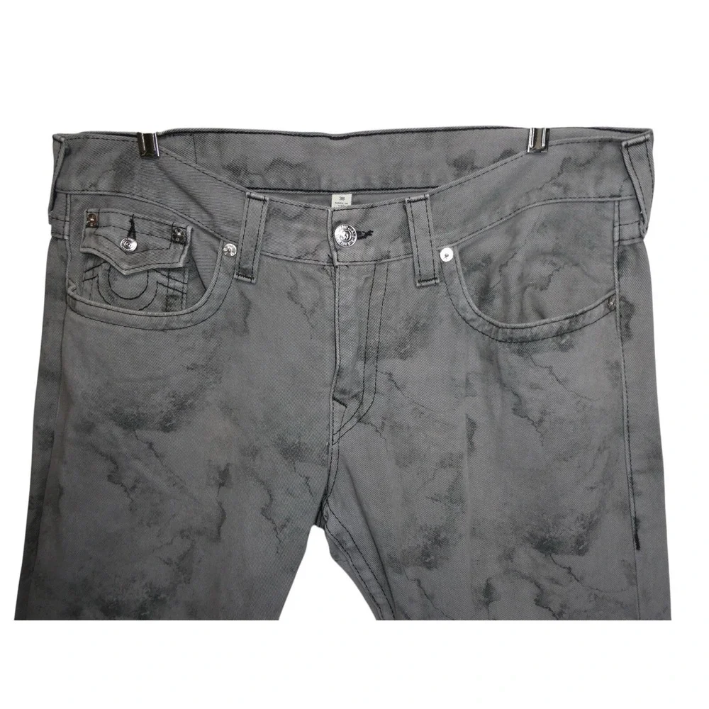 True Religion Men’s Slim Straight Jeans in Washed Gray